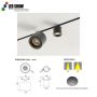 ML Series Adjustable Beam Track Lights 5W-7W 48V 24/36 Beam Angle 3000K/4000K/5000K Optional Honeycomb Anti-Glare Commercial Spo